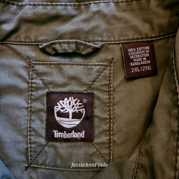 Timberland Green Button Down Shirt Jacket Shacket Men's Size XXL - Picture 10 of 14